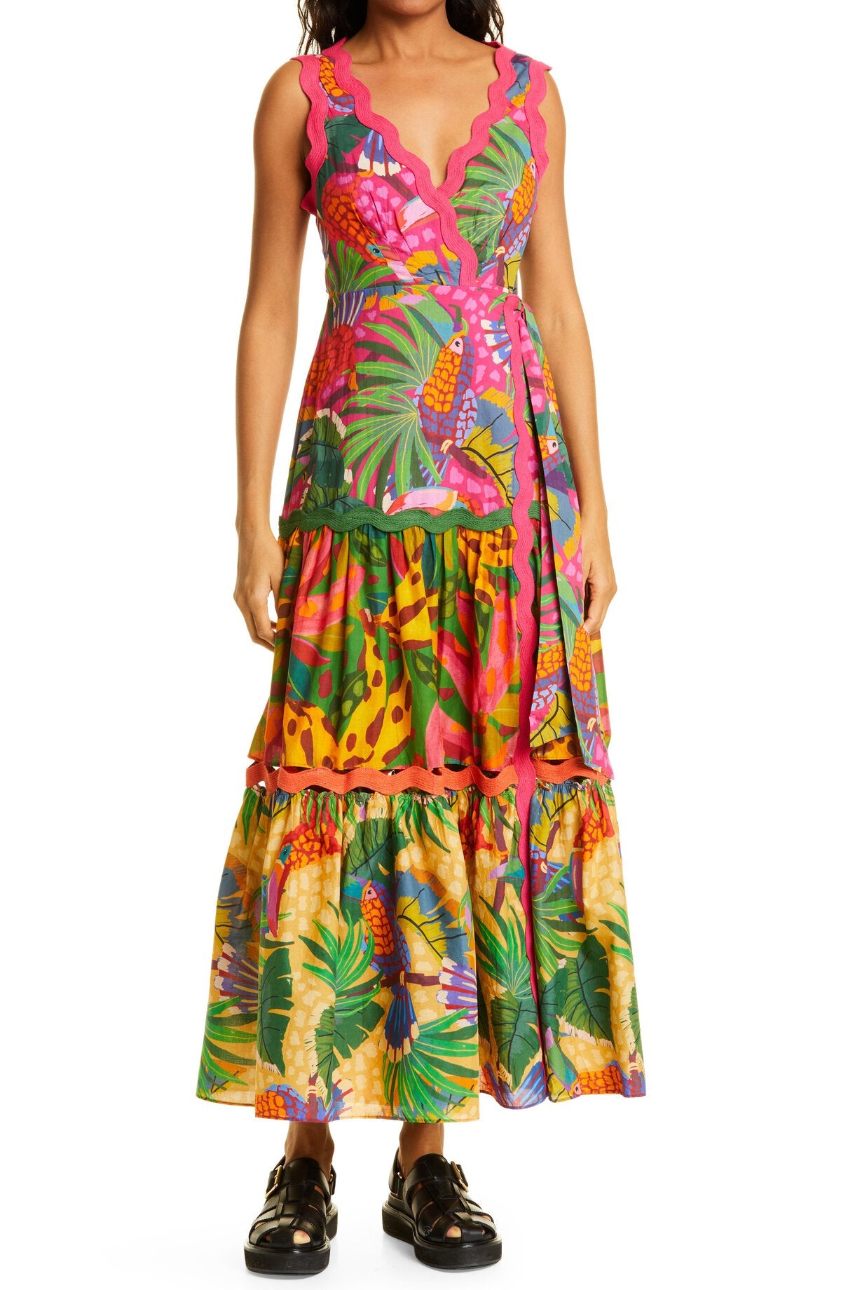 Women's Mixed Painted Toucans Maxi Dress