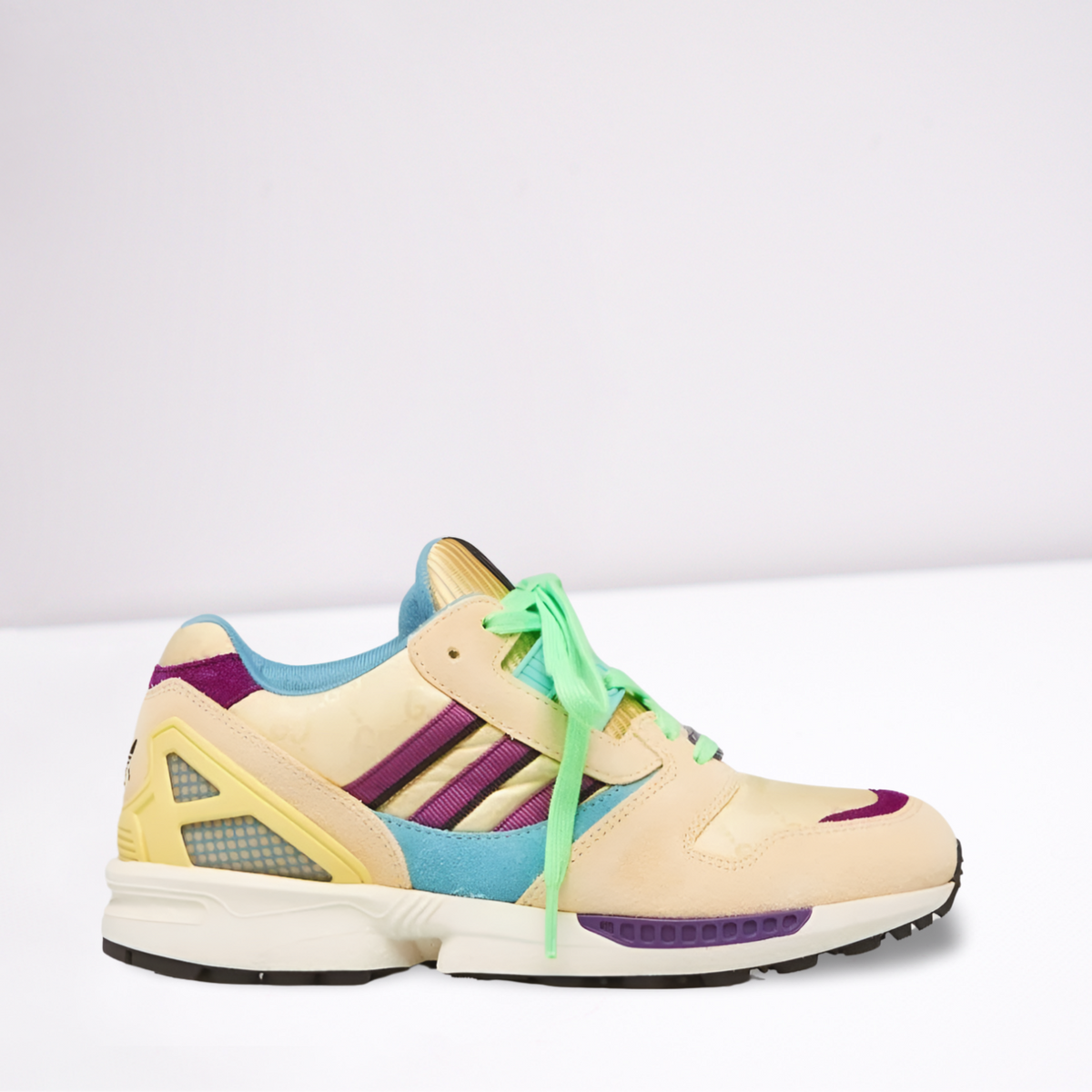 Women s Beige and Purple ZX8000 Sneakers