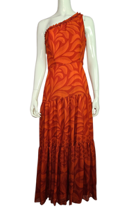 Women's Red/Orange One Shoulder Dress