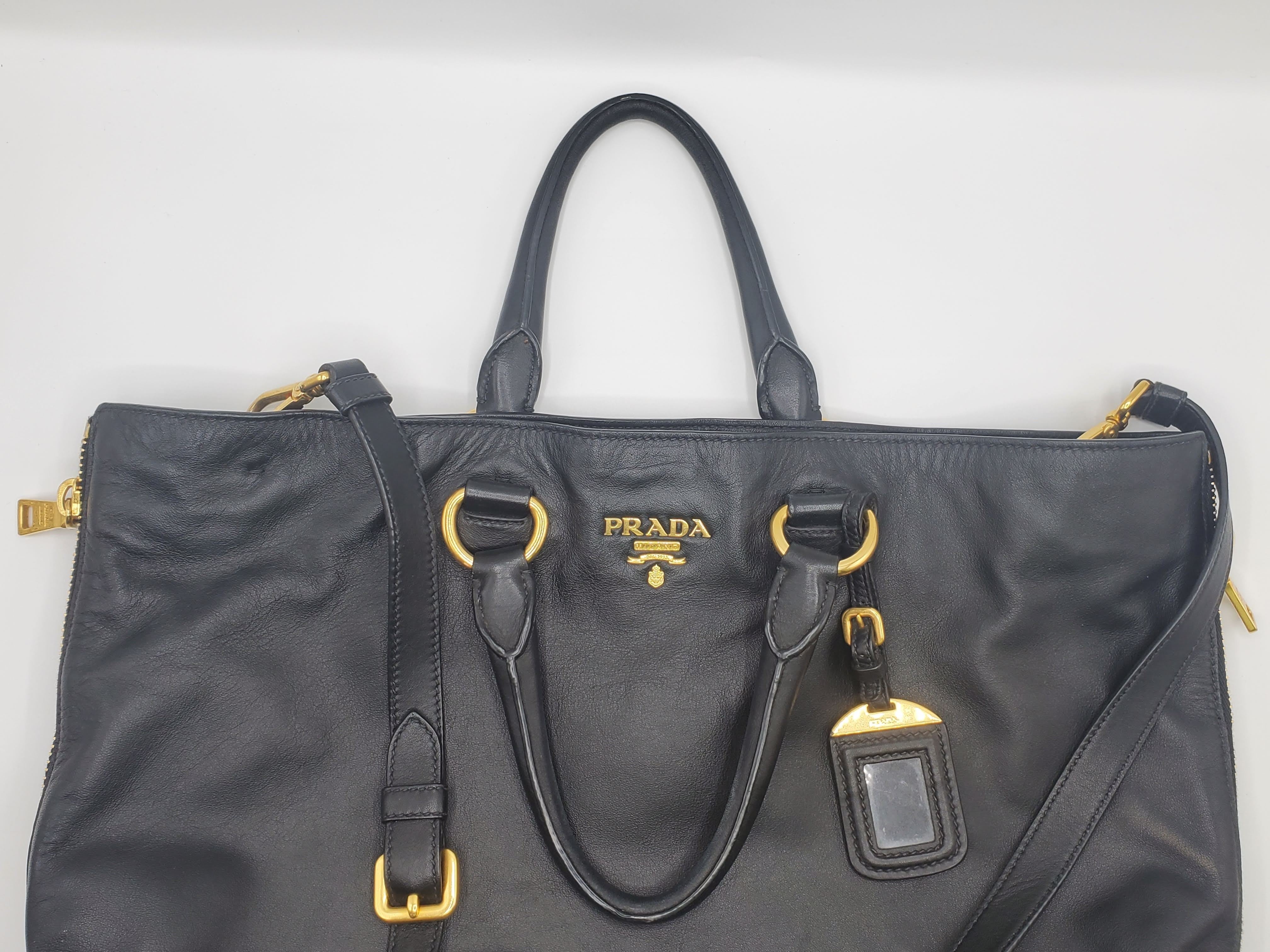 Women's Black Shopping Tote Bag with Gold Hardware