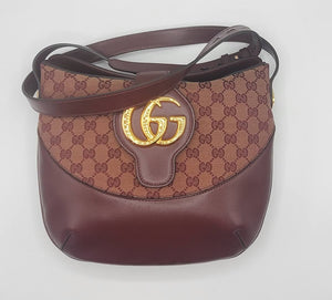 Women's Burgundy GG Canvas Medium Arli Shoulder Bag