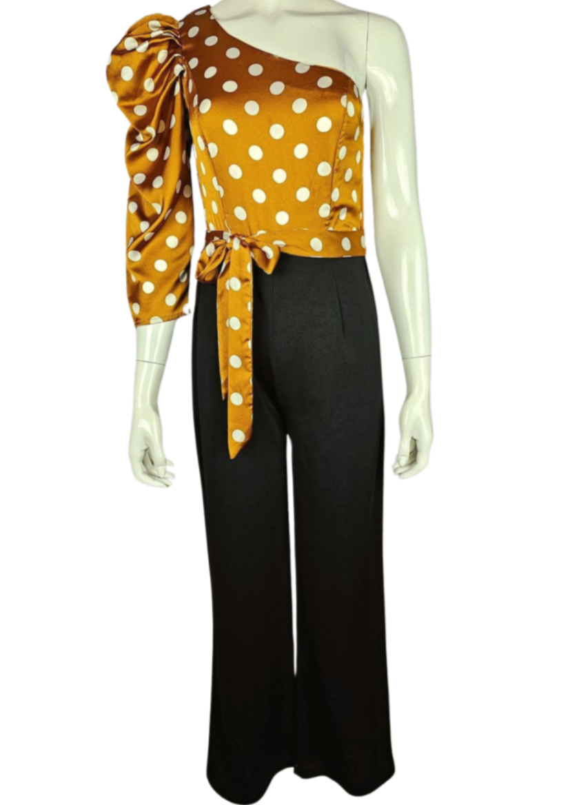 Women's Polka Dots Jumpsuit Off Shoulder