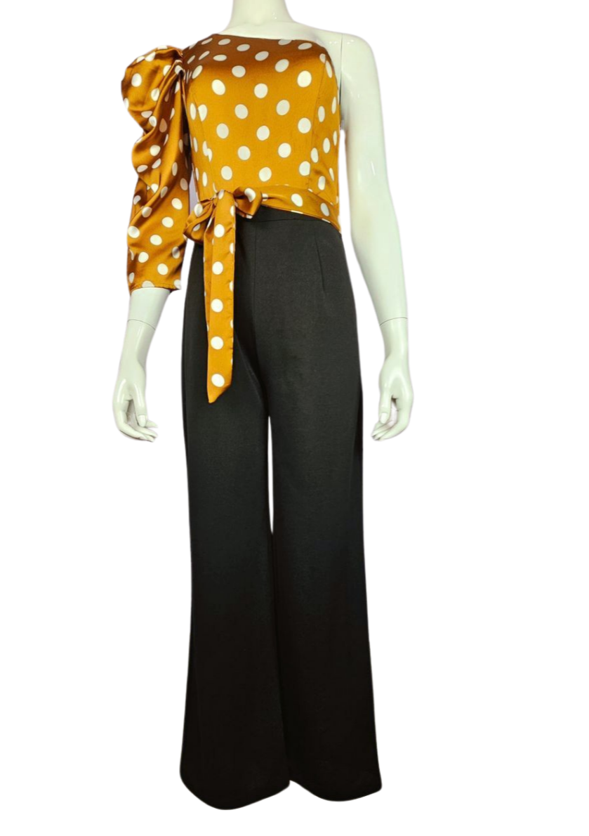 Women's Polka Dots Jumpsuit Off Shoulder