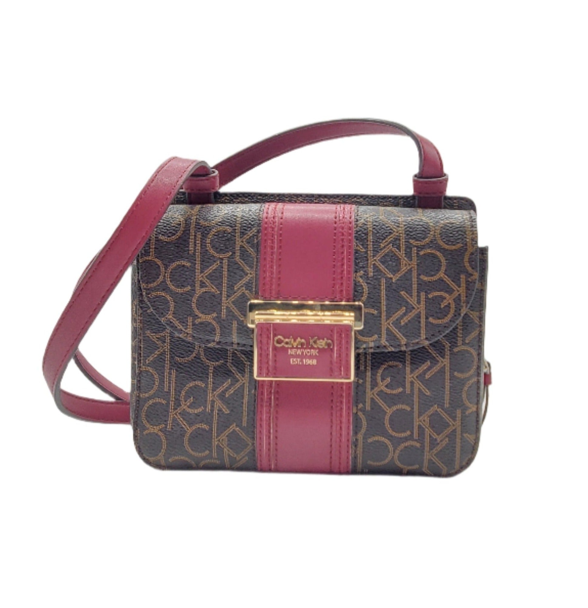 Womens Burgandy/Brown Monogram Crossbody