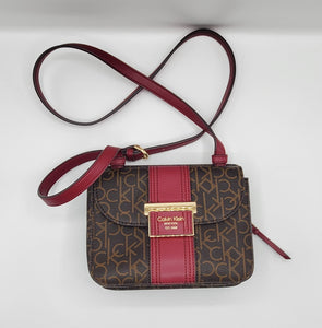 Womens Burgandy/Brown Monogram Crossbody