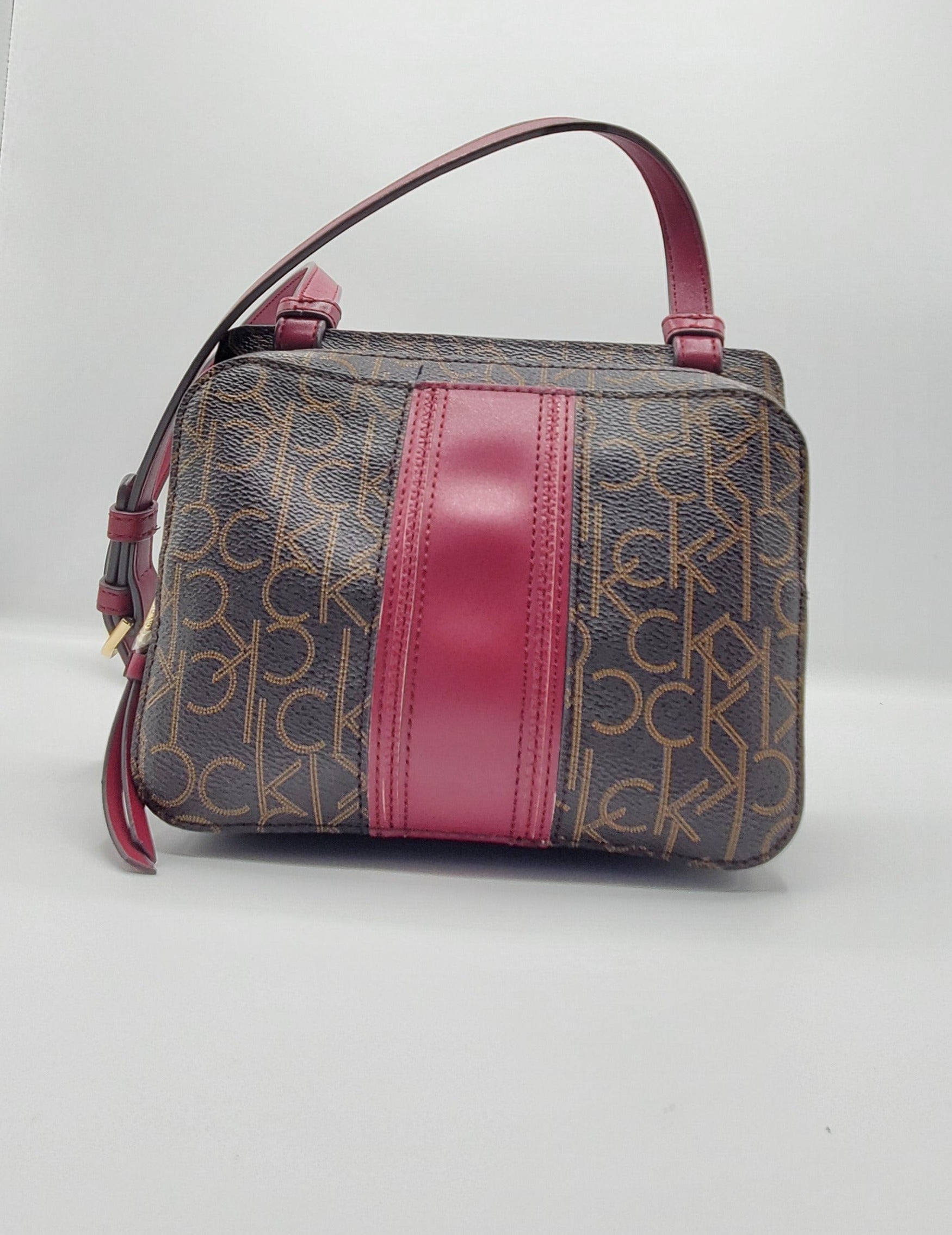 Womens Burgandy/Brown Monogram Crossbody