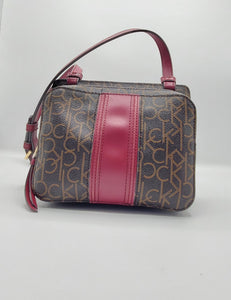 Womens Burgandy/Brown Monogram Crossbody