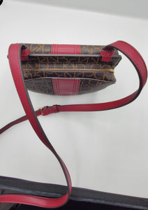 Womens Burgandy/Brown Monogram Crossbody