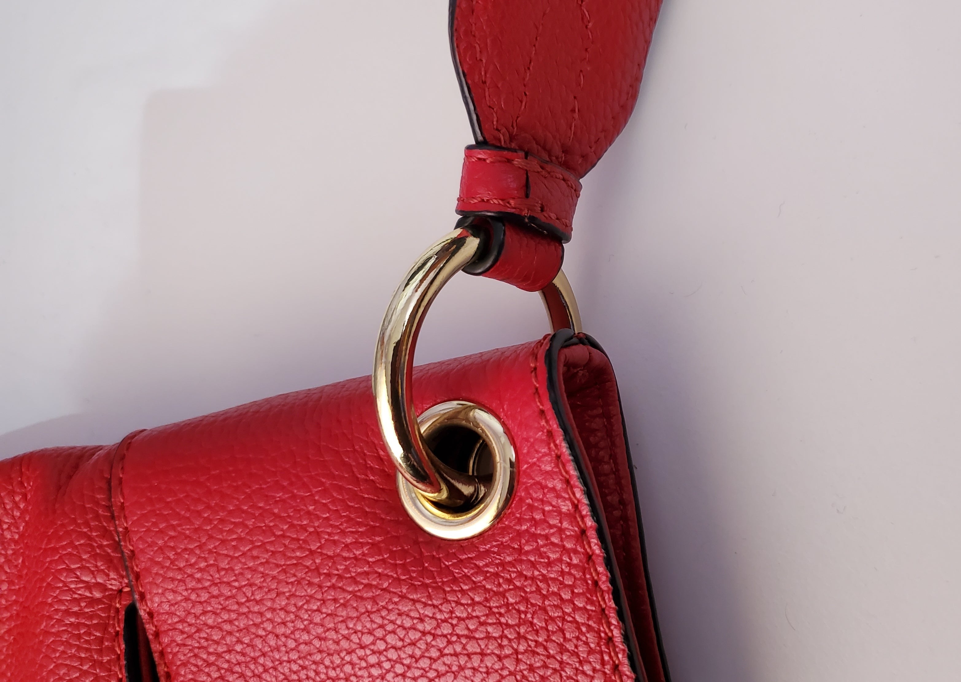 Women's Red Leather Crossbody