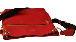 Women's Red Leather Crossbody