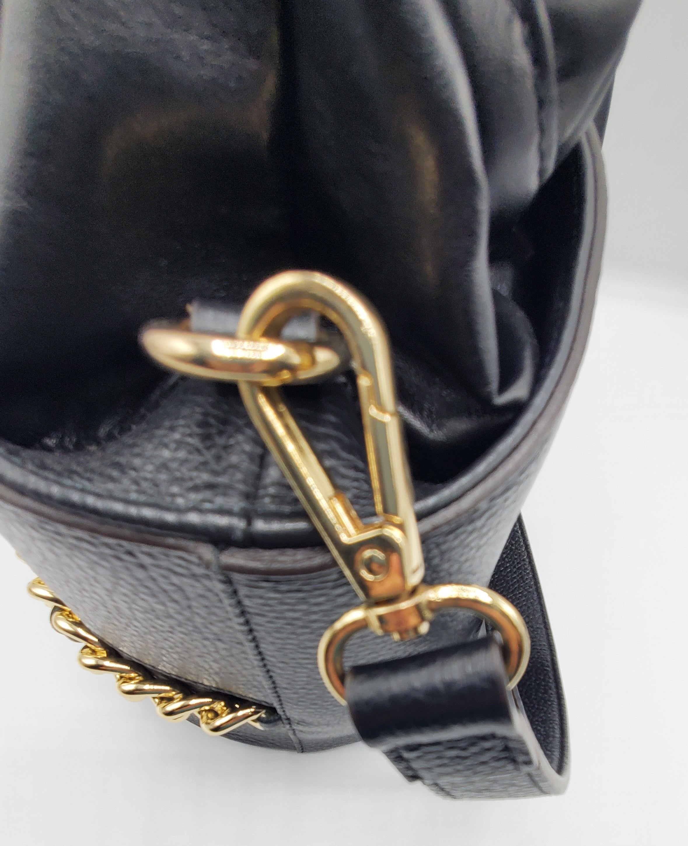 Women's Black Leather Bucket Bag