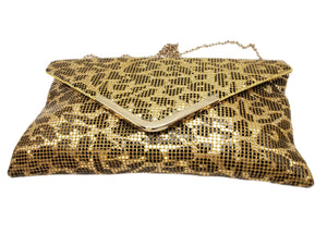 Women's Animal Print Gold and Black Clutch