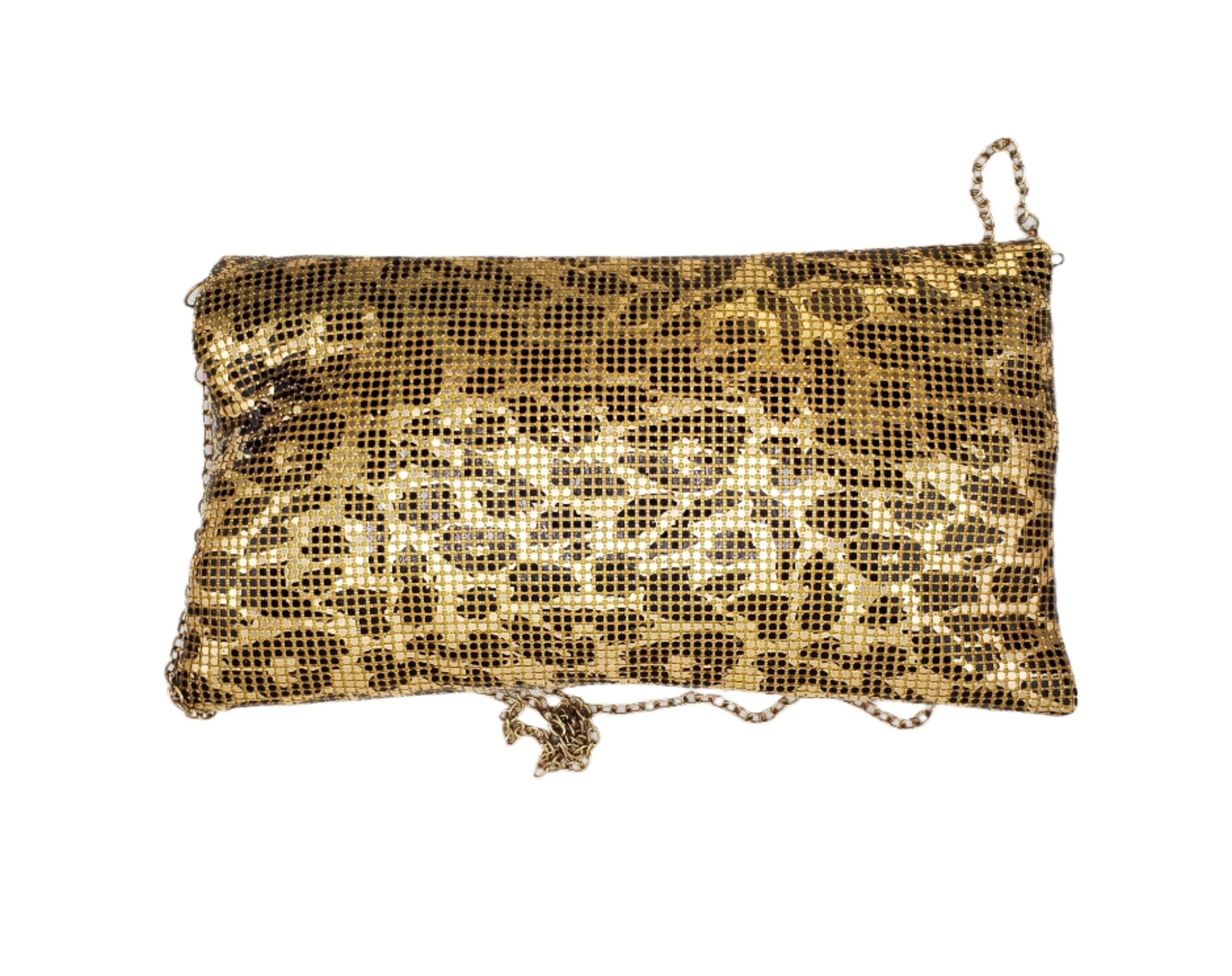 Women's Animal Print Gold and Black Clutch