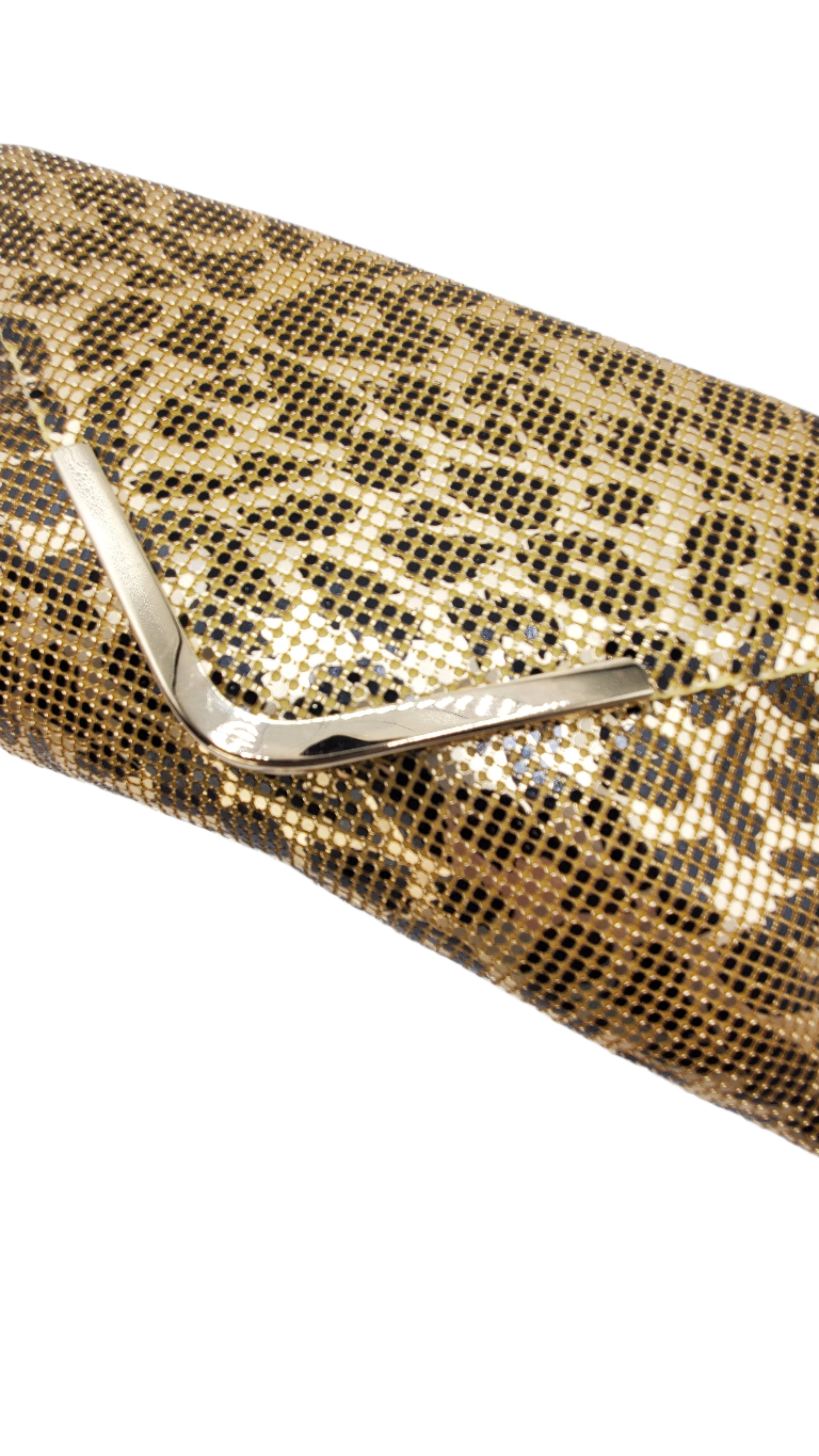 Women's Animal Print Gold and Black Clutch