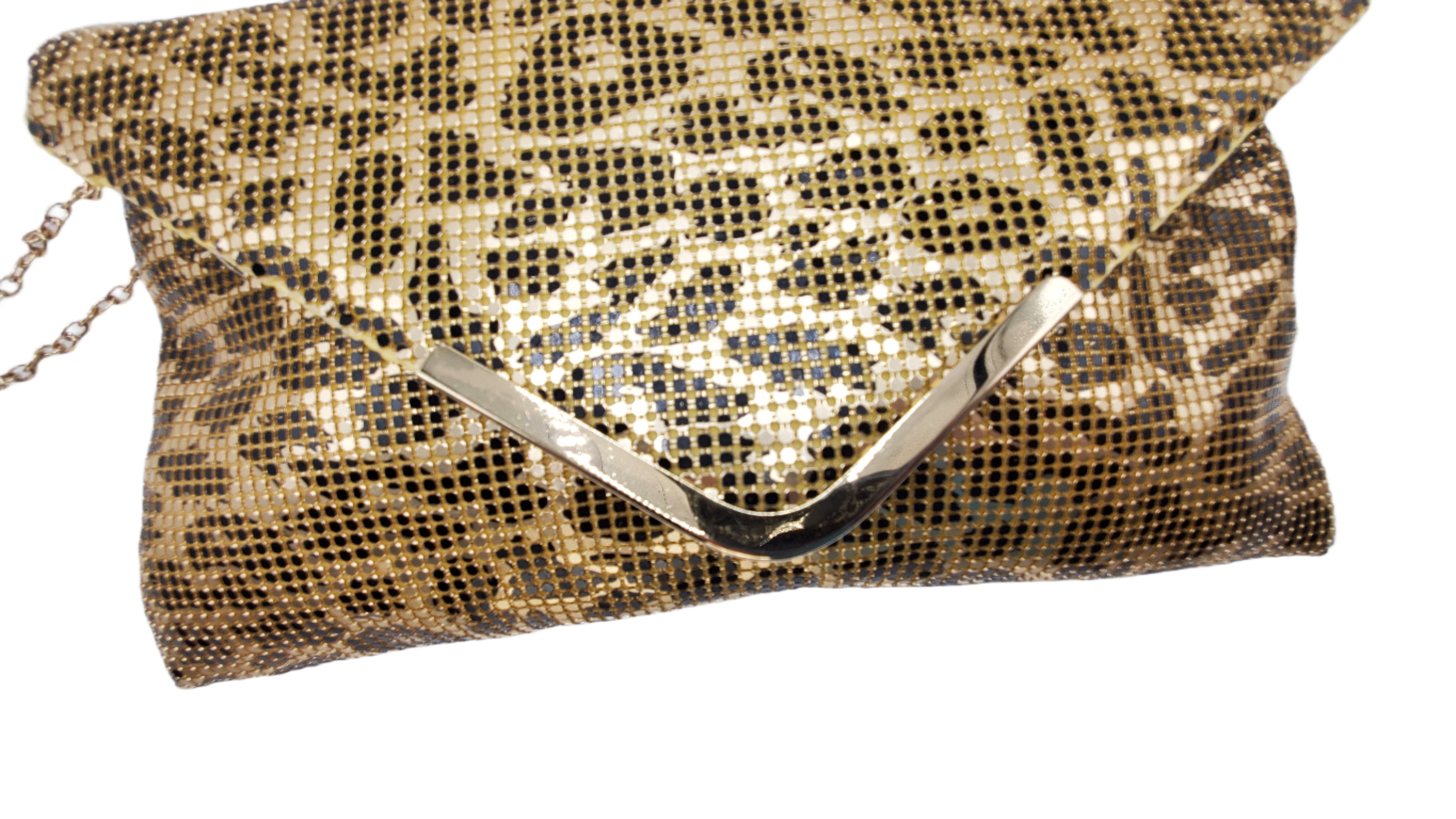 Women's Animal Print Gold and Black Clutch