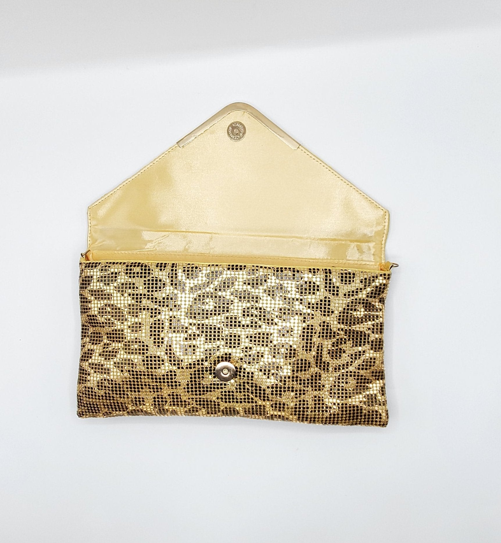 Women's Animal Print Gold and Black Clutch