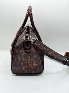 Women's Animal Print Patent Leather Mini Antigona Lock Bag
