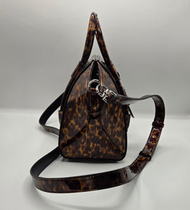 Women's Animal Print Patent Leather Mini Antigona Lock Bag