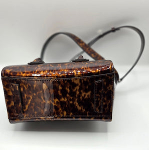 Women's Animal Print Patent Leather Mini Antigona Lock Bag