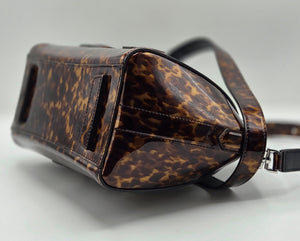 Women's Animal Print Patent Leather Mini Antigona Lock Bag