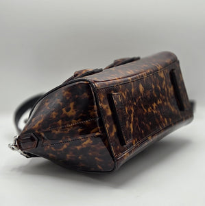 Women's Animal Print Patent Leather Mini Antigona Lock Bag