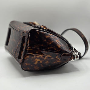 Women's Animal Print Patent Leather Mini Antigona Lock Bag