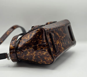 Women's Animal Print Patent Leather Mini Antigona Lock Bag