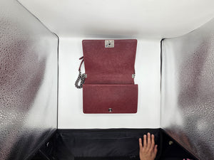 Women's Red Studded Leather New Medium Boy Bag