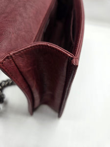 Women's Red Studded Leather New Medium Boy Bag