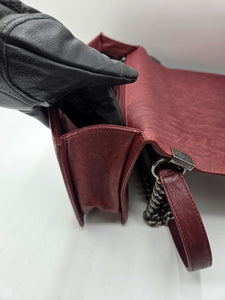 Women's Red Studded Leather New Medium Boy Bag