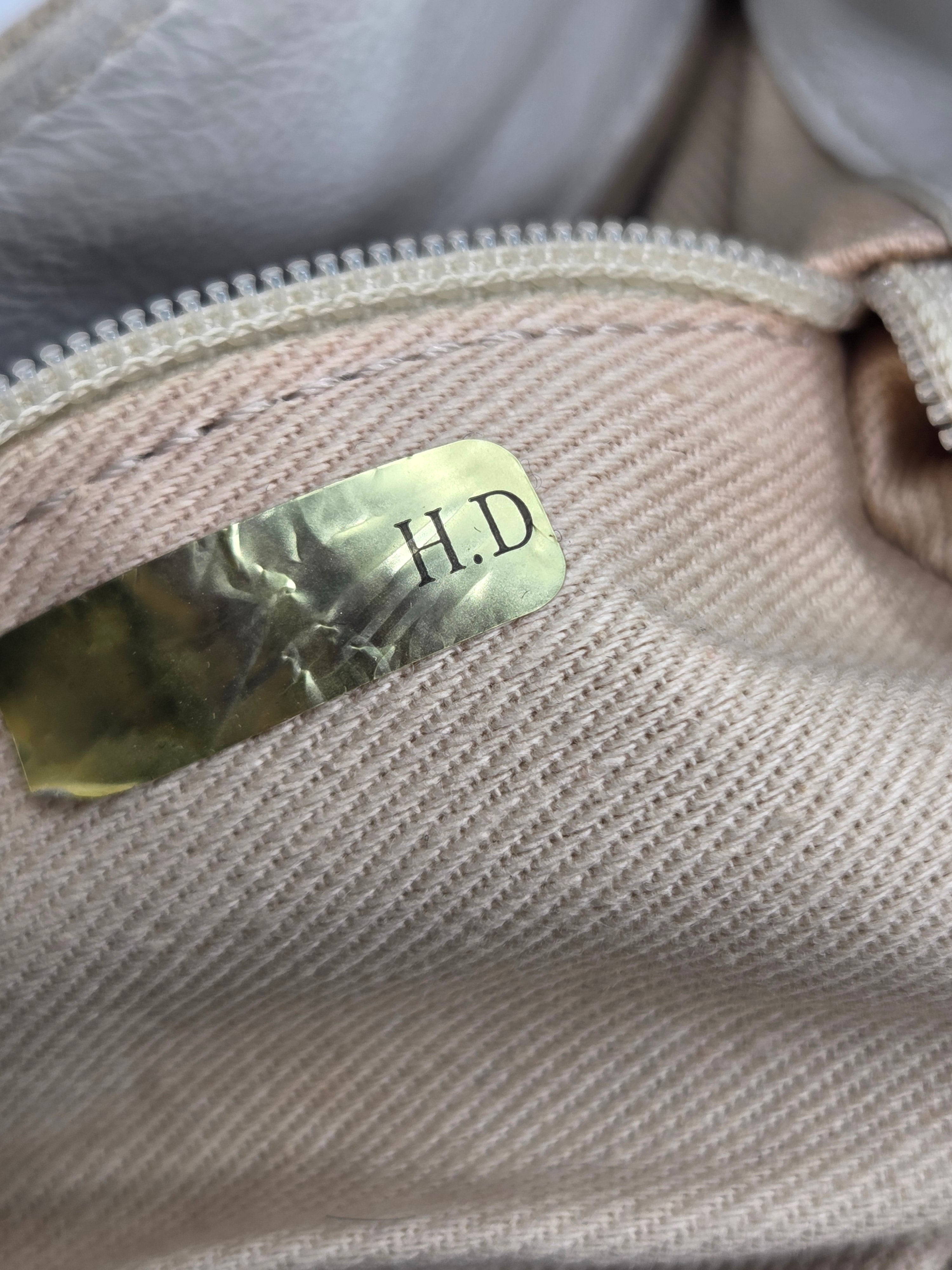 Women's Beige/White Canvas Large Pochette Bag