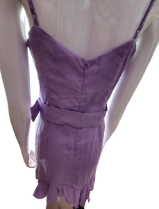 Women's Linen Lilac Mini Dress