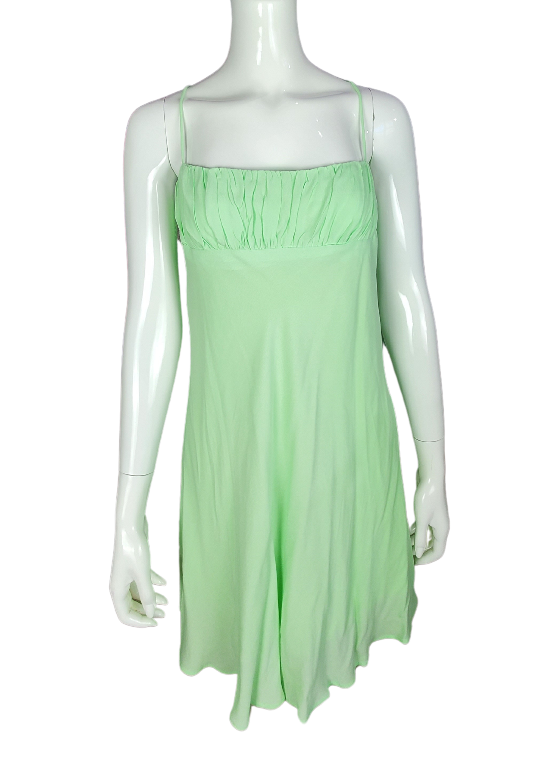 Women's Spaghetti Strap Baby Green Mini Dress