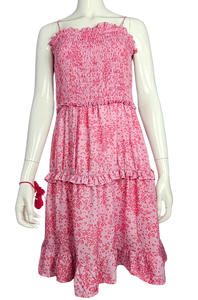 Women's Junior Pink and Fushia Floral Mini Dress