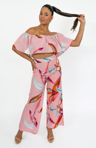 Women's Spring Guava Strapless Set