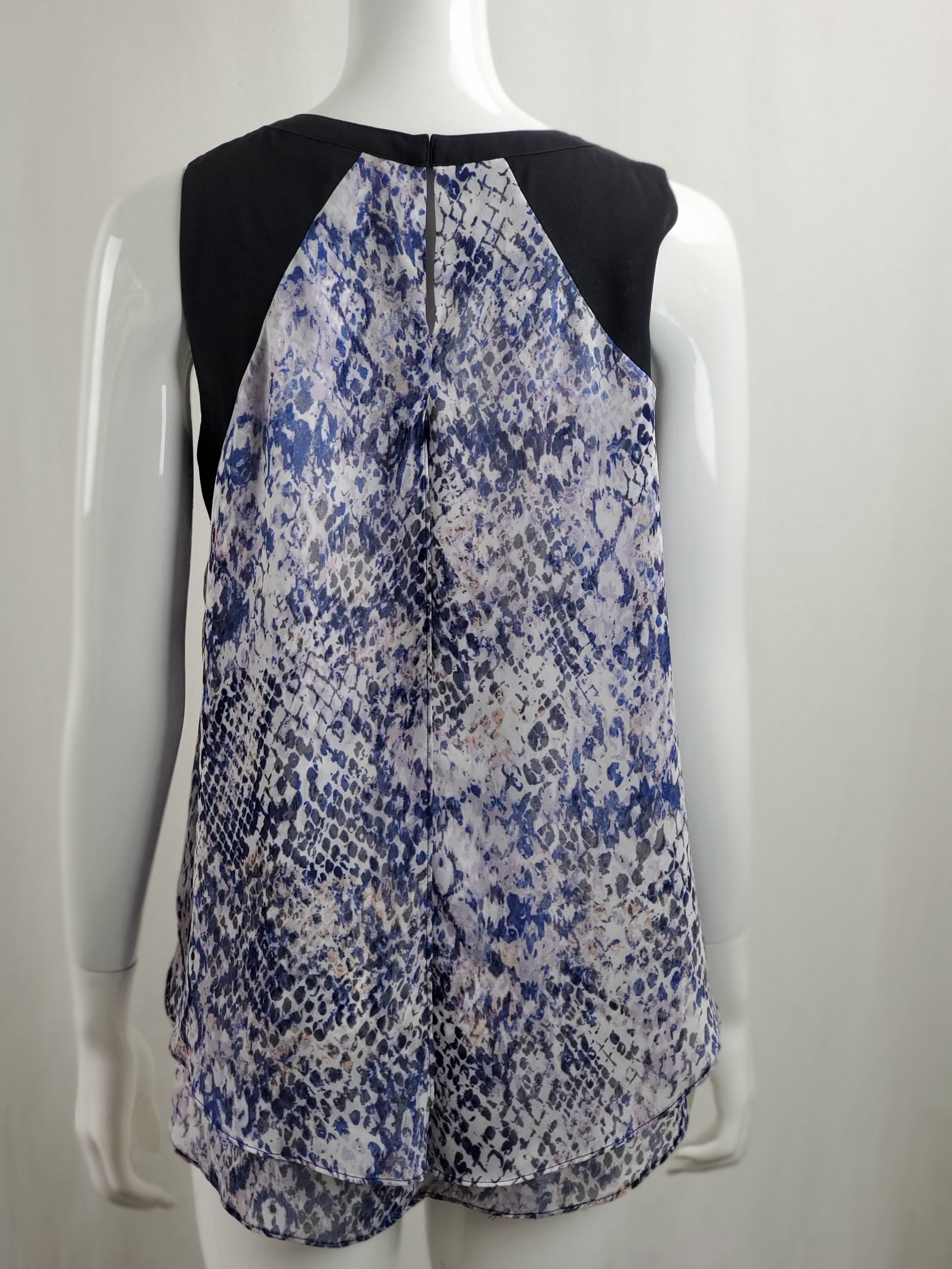 Women's Sleeveless Embellished Blue Top