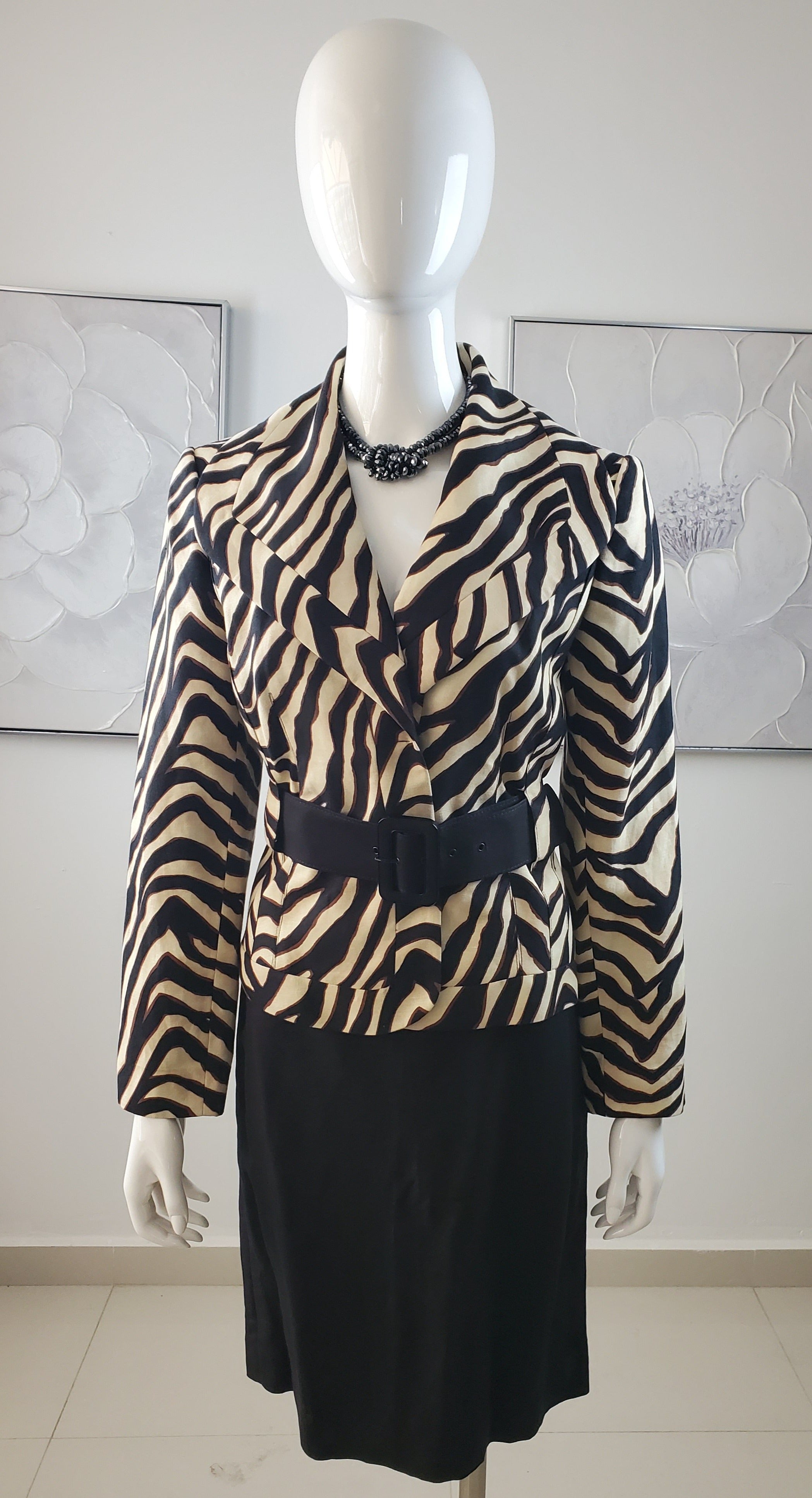 Women's Zebra Black and Beige Suit