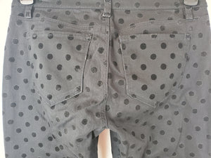 Women's Modern Black Velvet Polka Dot Pant