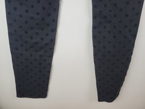 Women's Modern Black Velvet Polka Dot Pant