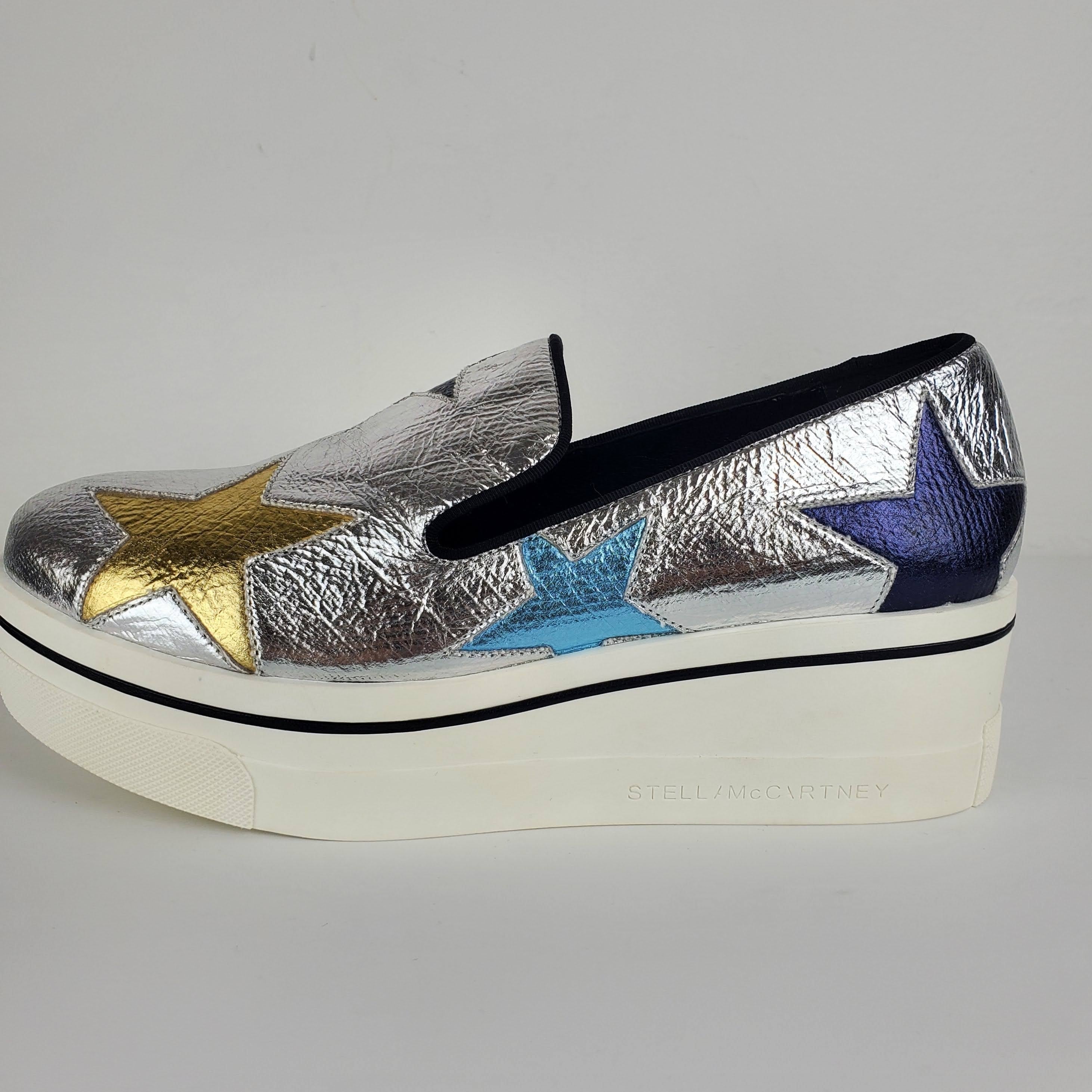 Women's Sneakers Silver, Blue and Gold