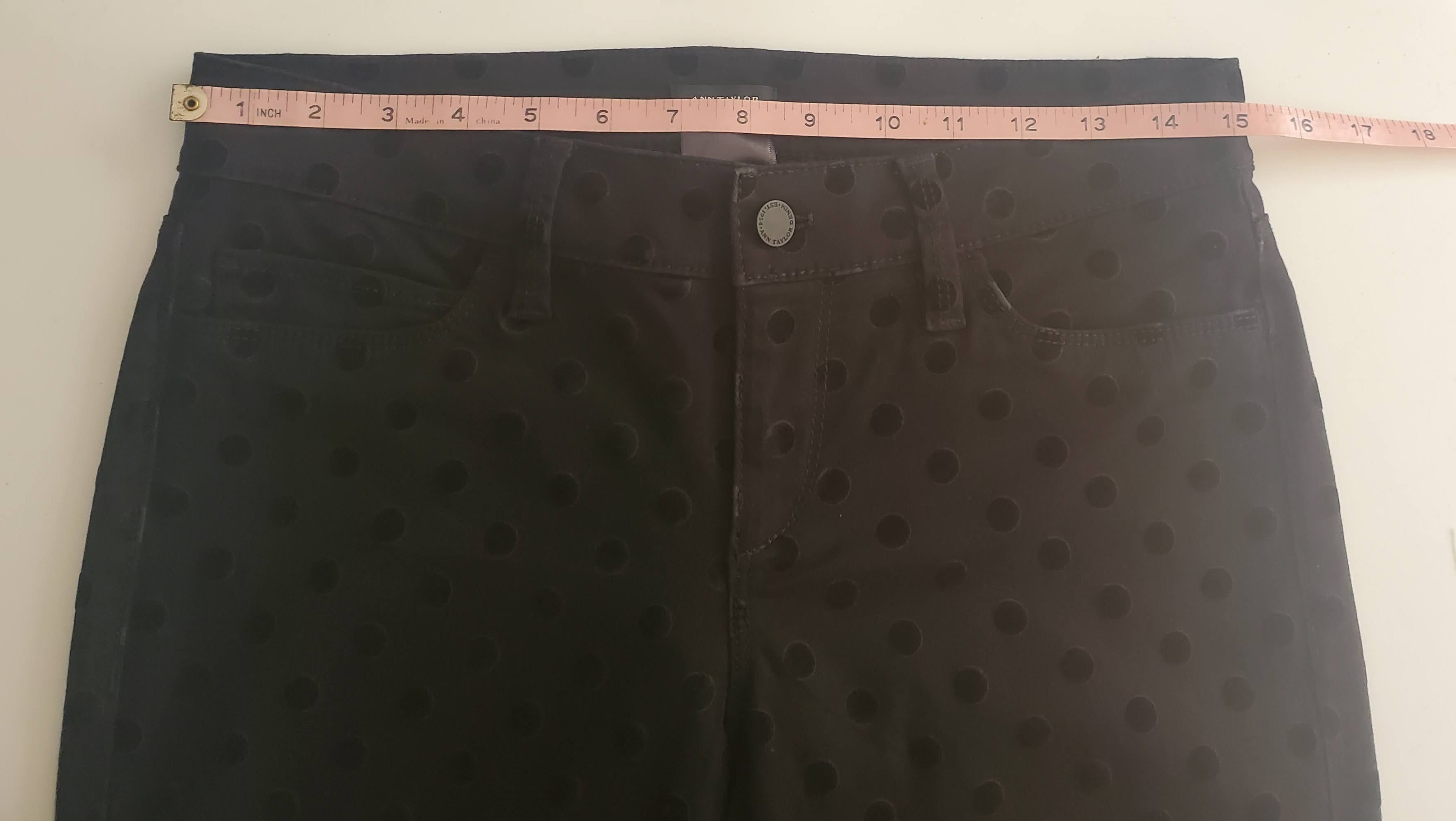 Women's Modern Black Velvet Polka Dot Pant