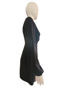 Women's Black Pleated Cocktail Dress