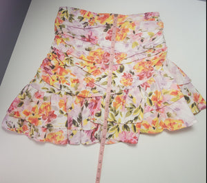 Women's Draped Floral Mini Skirt