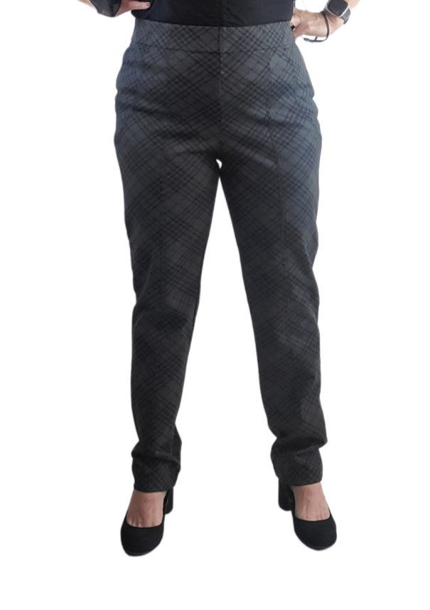 Women's Thalian Black and Gray Pull On Casual Pants